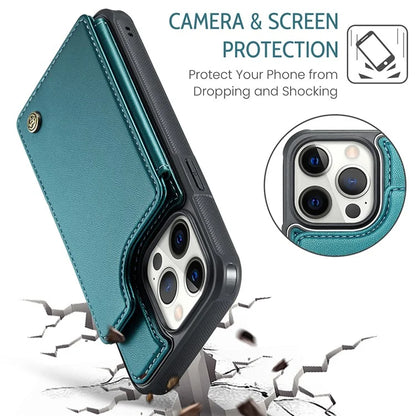 CASEME C22 Series For iPhone 12 Pro Max 6.7 inch Phone Case Leather+TPU Card Holder Cover