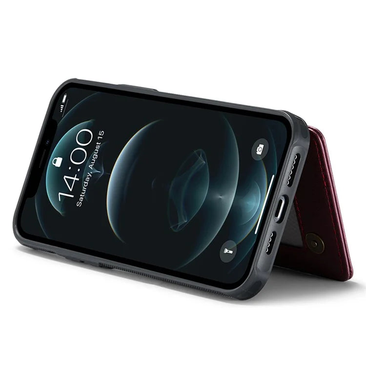 CASEME C22 Series For iPhone 12 Pro Max 6.7 inch Phone Case Leather+TPU Card Holder Cover