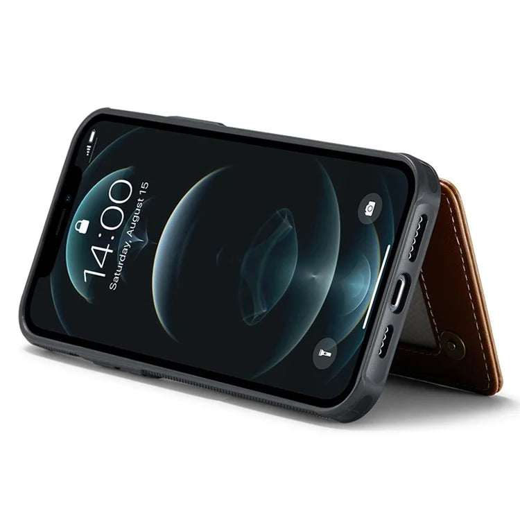 CASEME C22 Series For iPhone 12 Pro Max 6.7 inch Phone Case Leather+TPU Card Holder Cover