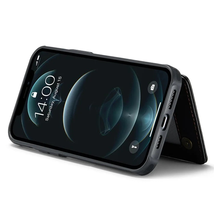 CASEME C22 Series For iPhone 12 Pro Max 6.7 inch Phone Case Leather+TPU Card Holder Cover