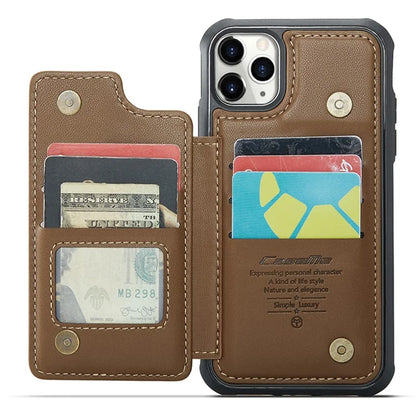 CASEME C22 Series For iPhone 11 Pro Max Case RFID Blocking Glossy PU Leather Phone Protector