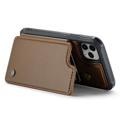 CASEME C22 Series For iPhone 11 Pro Max Case RFID Blocking Glossy PU Leather Phone Protector