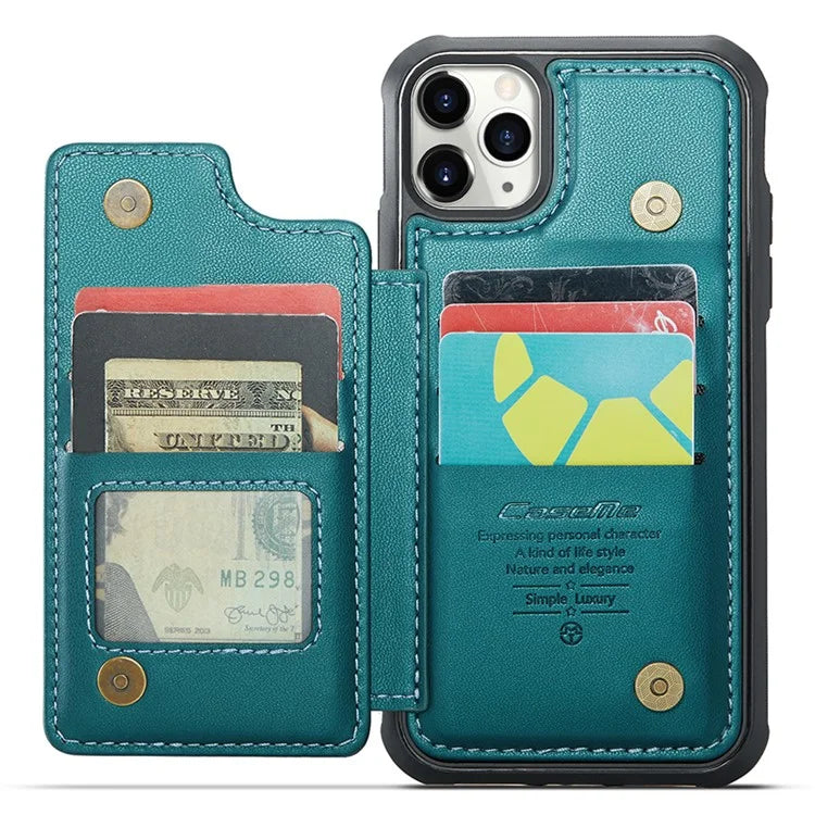 CASEME C22 Series For iPhone 11 Pro Max Case RFID Blocking Glossy PU Leather Phone Protector