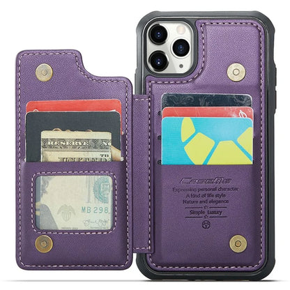 CASEME C22 Series For iPhone 11 Pro Max Case RFID Blocking Glossy PU Leather Phone Protector