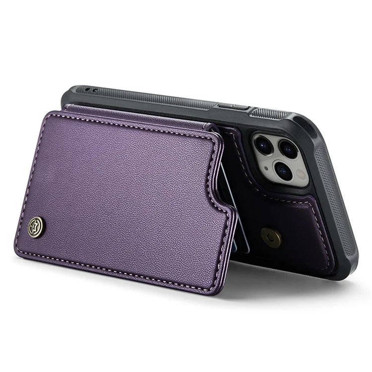 CASEME C22 Series For iPhone 11 Pro Max Case RFID Blocking Glossy PU Leather Phone Protector