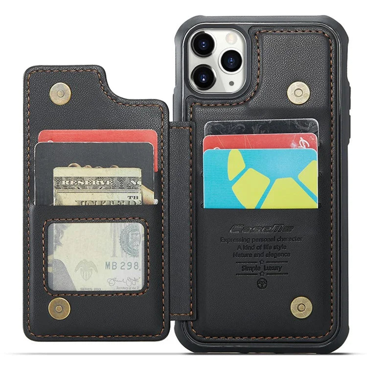 CASEME C22 Series For iPhone 11 Pro Max Case RFID Blocking Glossy PU Leather Phone Protector