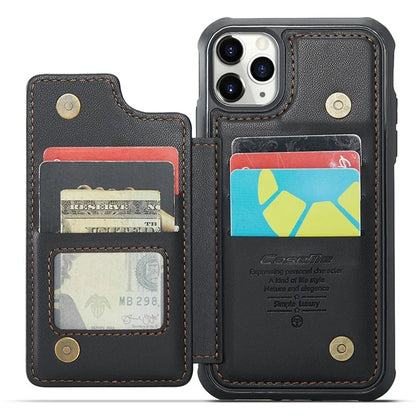 CASEME C22 Series For iPhone 11 Pro Max Case RFID Blocking Glossy PU Leather Phone Protector