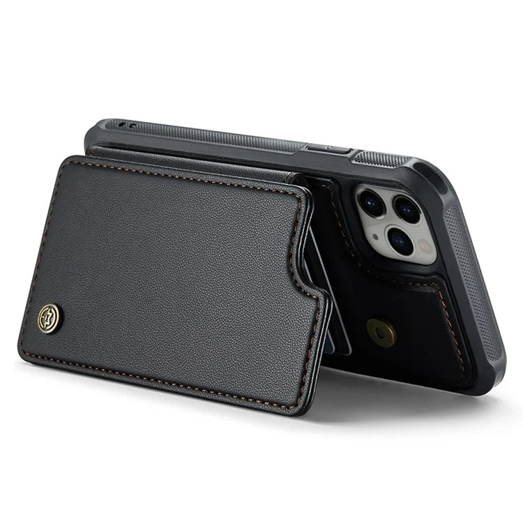 CASEME C22 Series For iPhone 11 Pro Max Case RFID Blocking Glossy PU Leather Phone Protector
