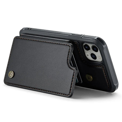 CASEME C22 Series for iPhone 11 Pro Case Glossy Phone Cover with Kickstand Card Holder