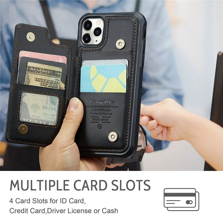 CASEME C22 Series for iPhone 11 Pro Case Glossy Phone Cover with Kickstand Card Holder