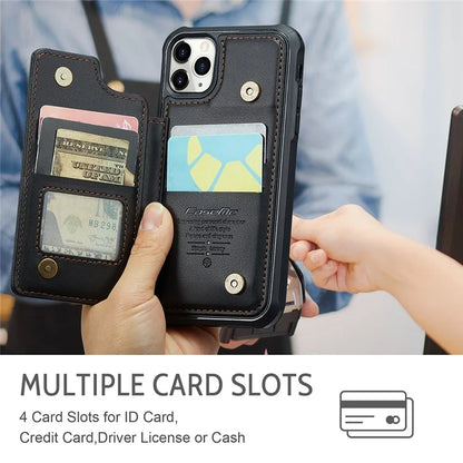 CASEME C22 Series for iPhone 11 Pro Case Glossy Phone Cover with Kickstand Card Holder