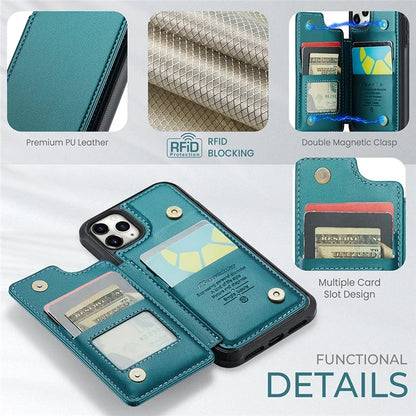 CASEME C22 Series for iPhone 11 Pro Case Glossy Phone Cover with Kickstand Card Holder