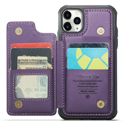 CASEME C22 Series for iPhone 11 Pro Case Glossy Phone Cover with Kickstand Card Holder