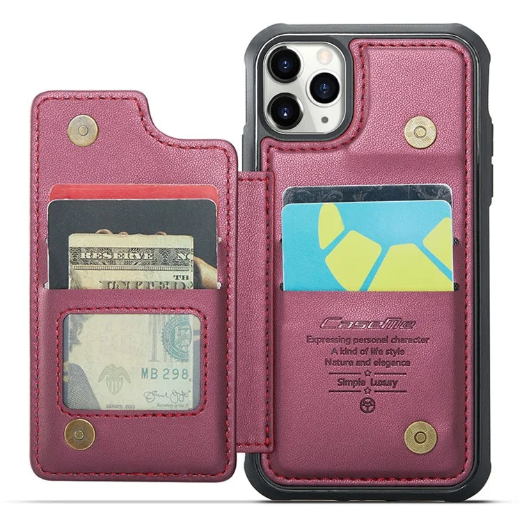 CASEME C22 Series for iPhone 11 Pro Case Glossy Phone Cover with Kickstand Card Holder