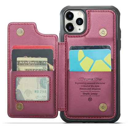 CASEME C22 Series for iPhone 11 Pro Case Glossy Phone Cover with Kickstand Card Holder