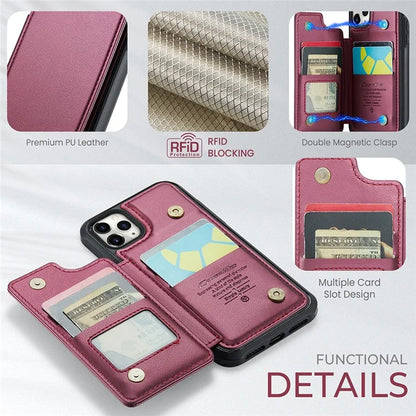 CASEME C22 Series for iPhone 11 Pro Case Glossy Phone Cover with Kickstand Card Holder