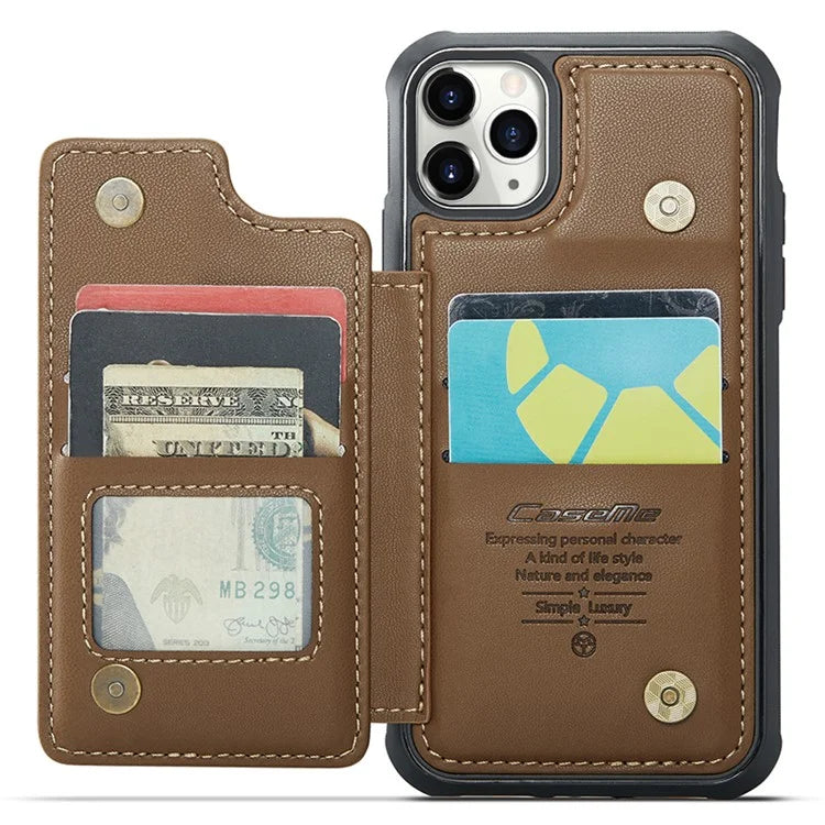 CASEME C22 Series for iPhone 11 Pro Case Glossy Phone Cover with Kickstand Card Holder