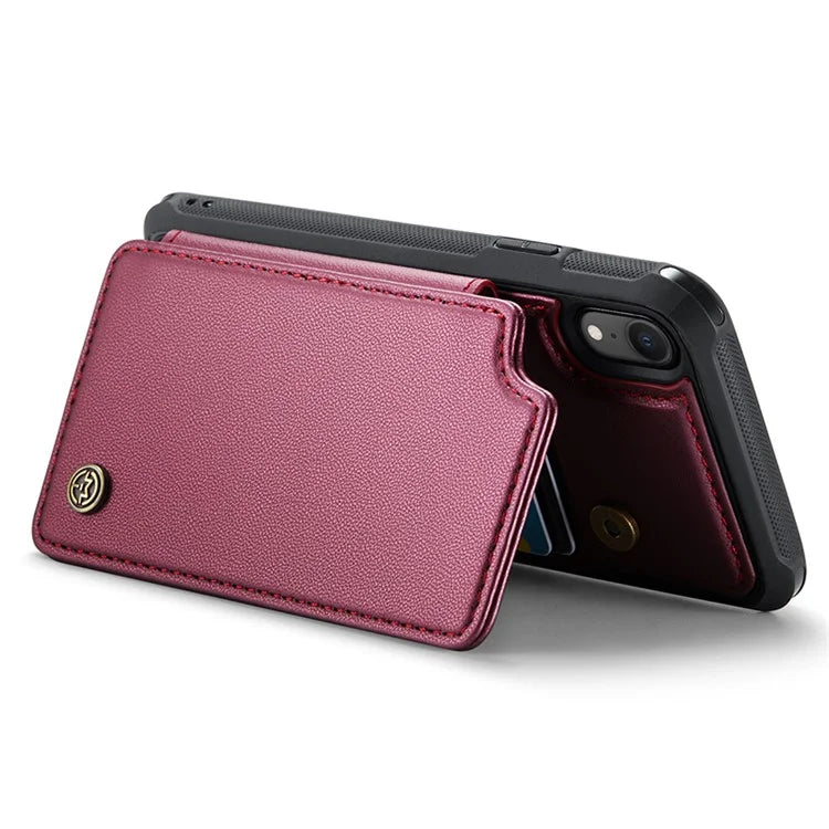 CASEME C22 Series For iPhone XR 6.1 inch Case RFID Blocking Litchi Texture Leather Phone Cover