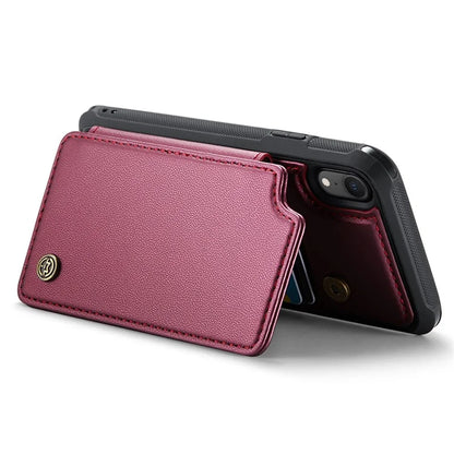 CASEME C22 Series For iPhone XR 6.1 inch Case RFID Blocking Litchi Texture Leather Phone Cover