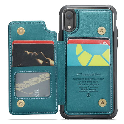 CASEME C22 Series For iPhone XR 6.1 inch Case RFID Blocking Litchi Texture Leather Phone Cover
