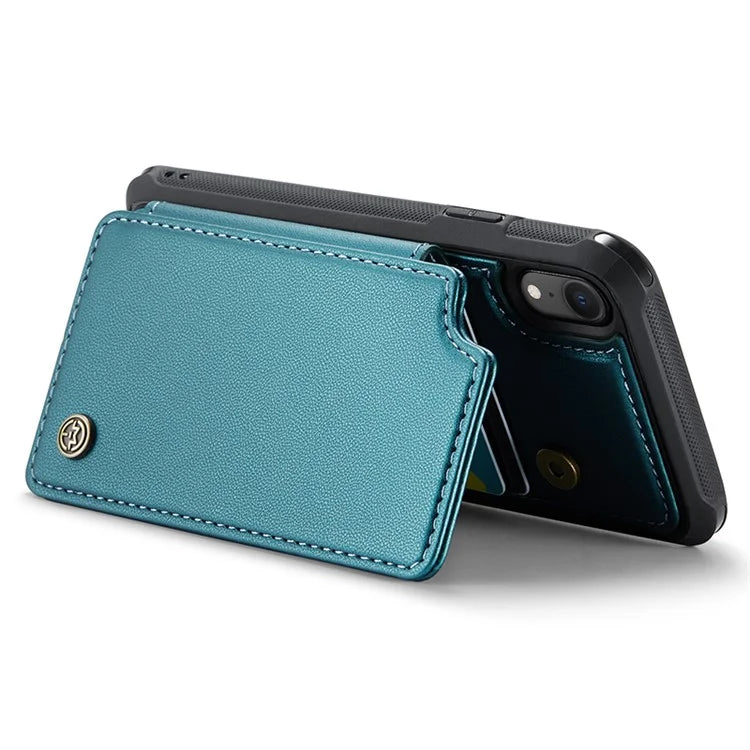 CASEME C22 Series For iPhone XR 6.1 inch Case RFID Blocking Litchi Texture Leather Phone Cover