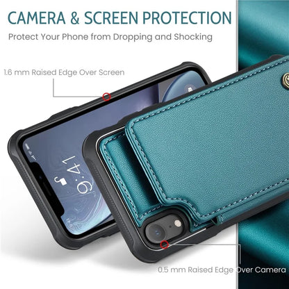 CASEME C22 Series For iPhone XR 6.1 inch Case RFID Blocking Litchi Texture Leather Phone Cover