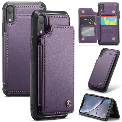 CASEME C22 Series For iPhone XR 6.1 inch Case RFID Blocking Litchi Texture Leather Phone Cover