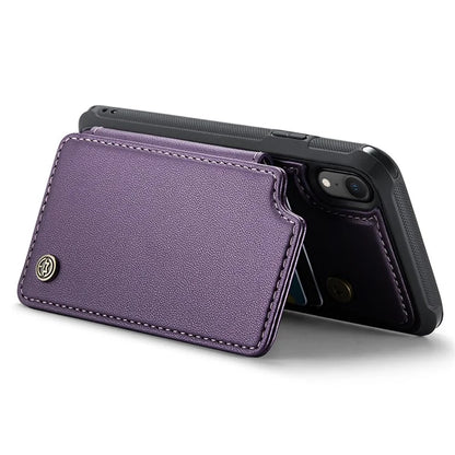 CASEME C22 Series For iPhone XR 6.1 inch Case RFID Blocking Litchi Texture Leather Phone Cover