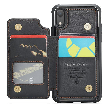 CASEME C22 Series For iPhone XR 6.1 inch Case RFID Blocking Litchi Texture Leather Phone Cover