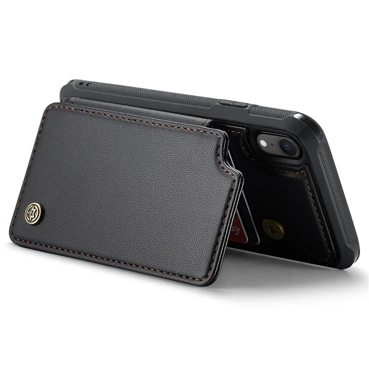 CASEME C22 Series For iPhone XR 6.1 inch Case RFID Blocking Litchi Texture Leather Phone Cover