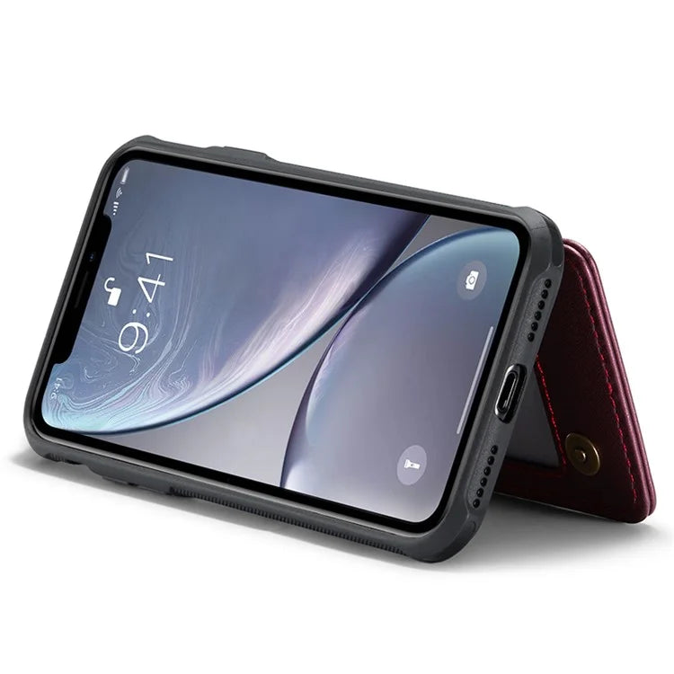 CASEME C22 Series For iPhone XR 6.1 inch Case RFID Blocking Litchi Texture Leather Phone Cover