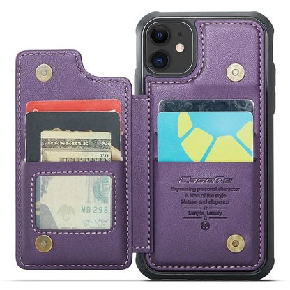 CASEME C22 Series for iPhone 12 / 12 Pro Case RFID Blocking Phone Cover with 4 Card Slots