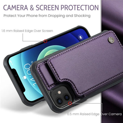 CASEME C22 Series for iPhone 12 / 12 Pro Case RFID Blocking Phone Cover with 4 Card Slots