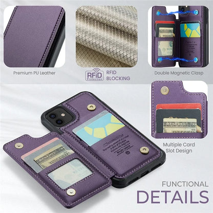 CASEME C22 Series for iPhone 12 / 12 Pro Case RFID Blocking Phone Cover with 4 Card Slots