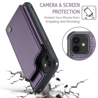 CASEME C22 Series for iPhone 12 / 12 Pro Case RFID Blocking Phone Cover with 4 Card Slots