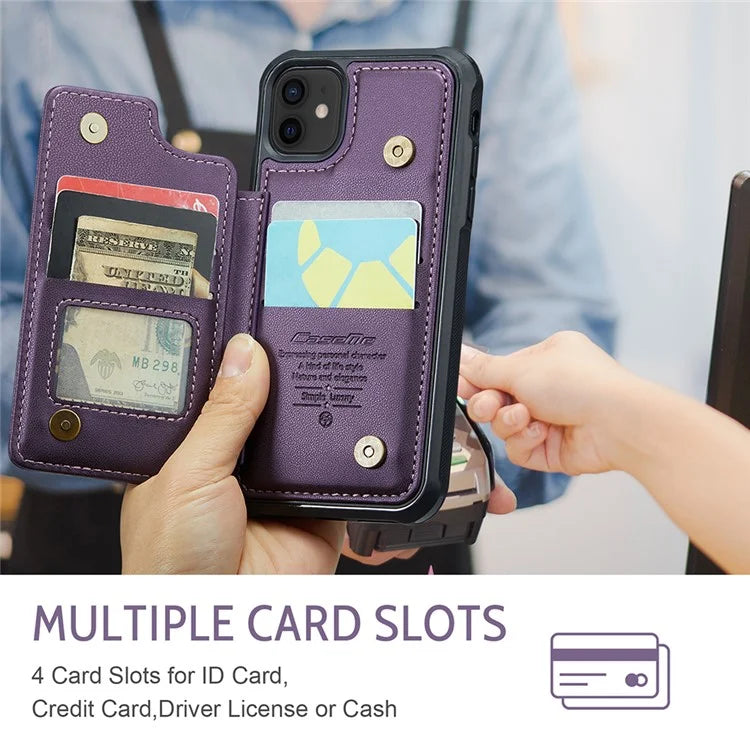 CASEME C22 Series for iPhone 12 / 12 Pro Case RFID Blocking Phone Cover with 4 Card Slots