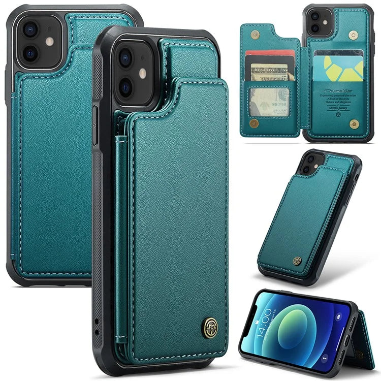 CASEME C22 Series for iPhone 12 / 12 Pro Case RFID Blocking Phone Cover with 4 Card Slots