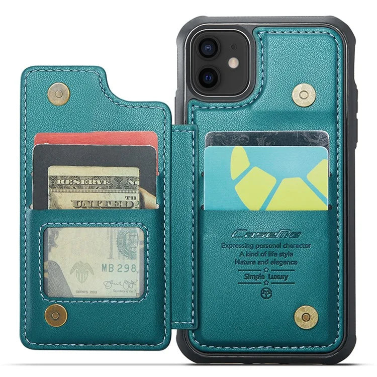 CASEME C22 Series for iPhone 12 / 12 Pro Case RFID Blocking Phone Cover with 4 Card Slots
