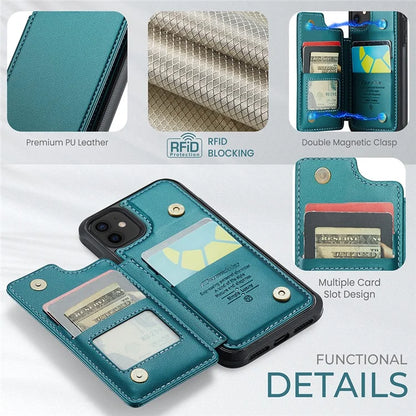 CASEME C22 Series for iPhone 12 / 12 Pro Case RFID Blocking Phone Cover with 4 Card Slots