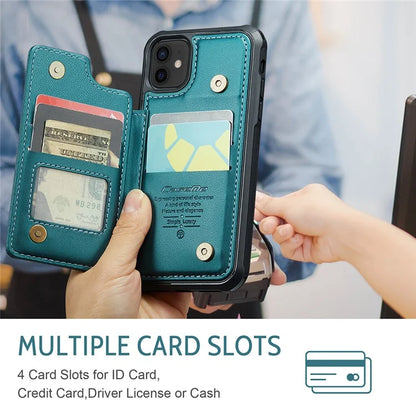 CASEME C22 Series for iPhone 12 / 12 Pro Case RFID Blocking Phone Cover with 4 Card Slots