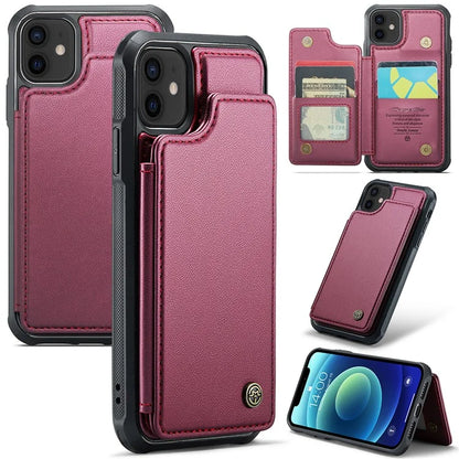 CASEME C22 Series for iPhone 12 / 12 Pro Case RFID Blocking Phone Cover with 4 Card Slots