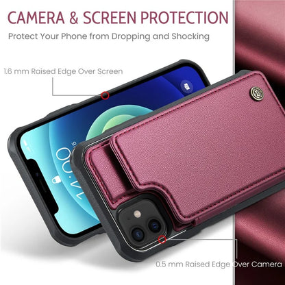 CASEME C22 Series for iPhone 12 / 12 Pro Case RFID Blocking Phone Cover with 4 Card Slots