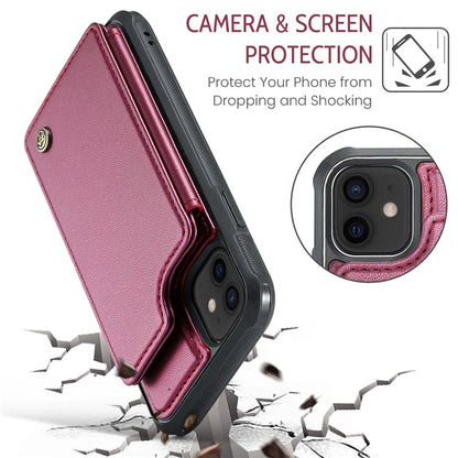 CASEME C22 Series for iPhone 12 / 12 Pro Case RFID Blocking Phone Cover with 4 Card Slots