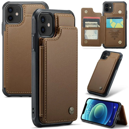 CASEME C22 Series for iPhone 12 / 12 Pro Case RFID Blocking Phone Cover with 4 Card Slots