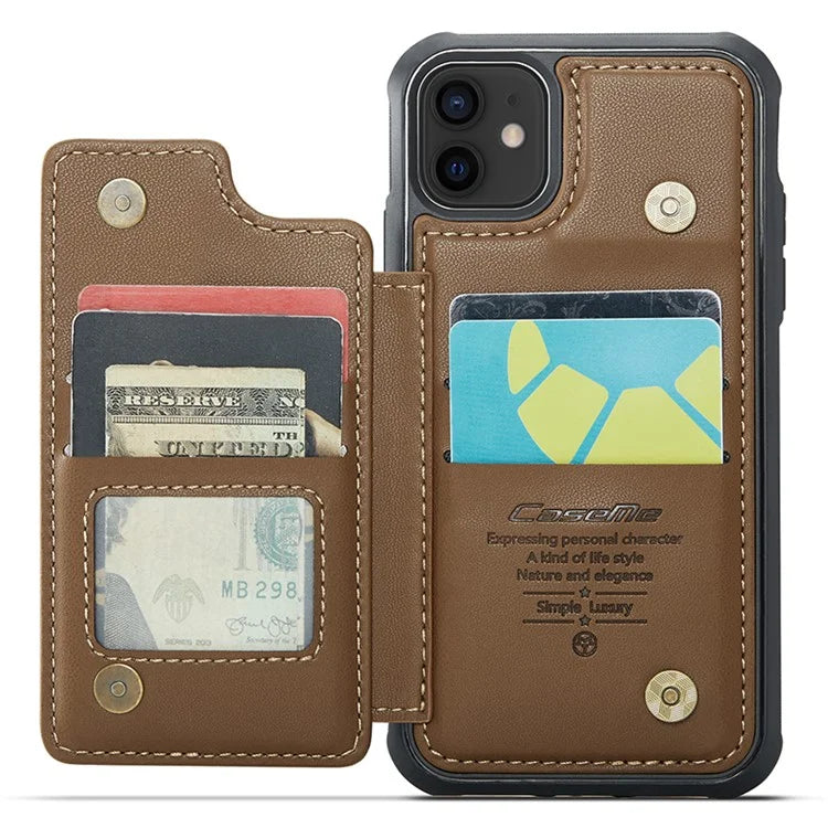 CASEME C22 Series for iPhone 12 / 12 Pro Case RFID Blocking Phone Cover with 4 Card Slots