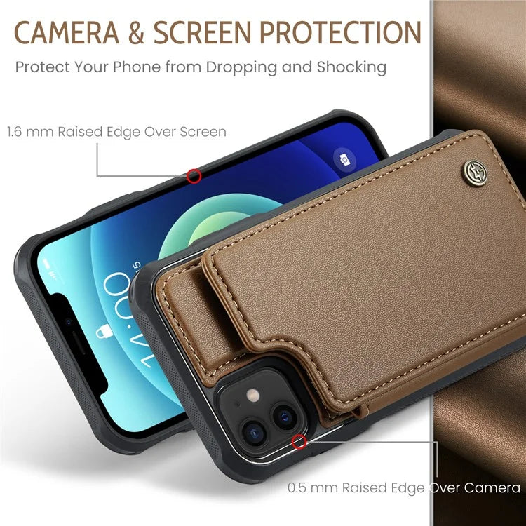 CASEME C22 Series for iPhone 12 / 12 Pro Case RFID Blocking Phone Cover with 4 Card Slots