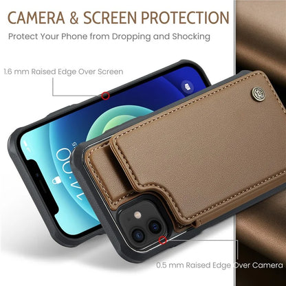 CASEME C22 Series for iPhone 12 / 12 Pro Case RFID Blocking Phone Cover with 4 Card Slots