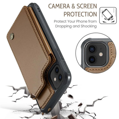 CASEME C22 Series for iPhone 12 / 12 Pro Case RFID Blocking Phone Cover with 4 Card Slots