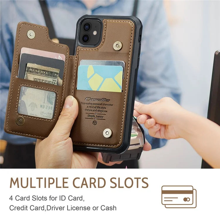 CASEME C22 Series for iPhone 12 / 12 Pro Case RFID Blocking Phone Cover with 4 Card Slots