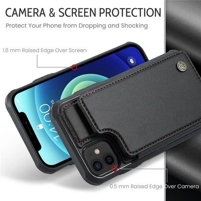 CASEME C22 Series for iPhone 12 / 12 Pro Case RFID Blocking Phone Cover with 4 Card Slots